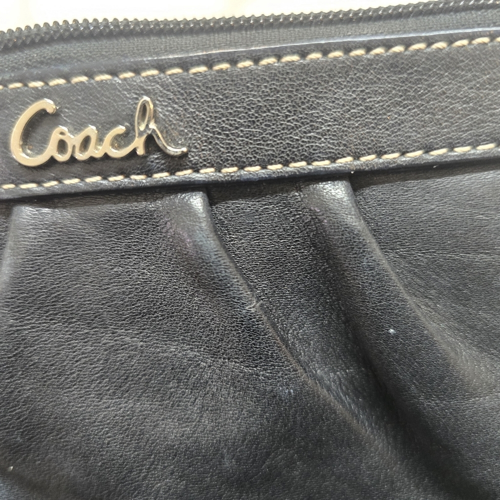 Coach Black Leather Clutch Wristlet - Picture 10 of 13
